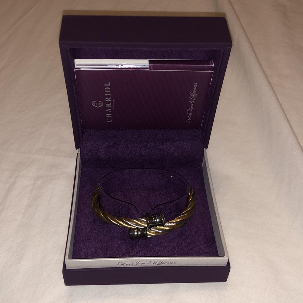 NWT CHARRIOL CELTIC CABLE TWO TONE YELLOW GOLD PVD LARGE UNISEX